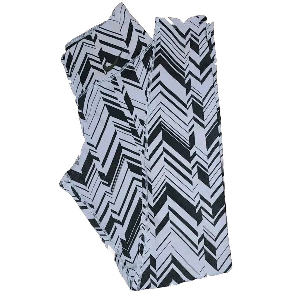 Nike Dry Fit Women's Size Small Leggings Black/ Gray Geometric Pattern